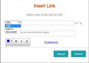 insert link dialog