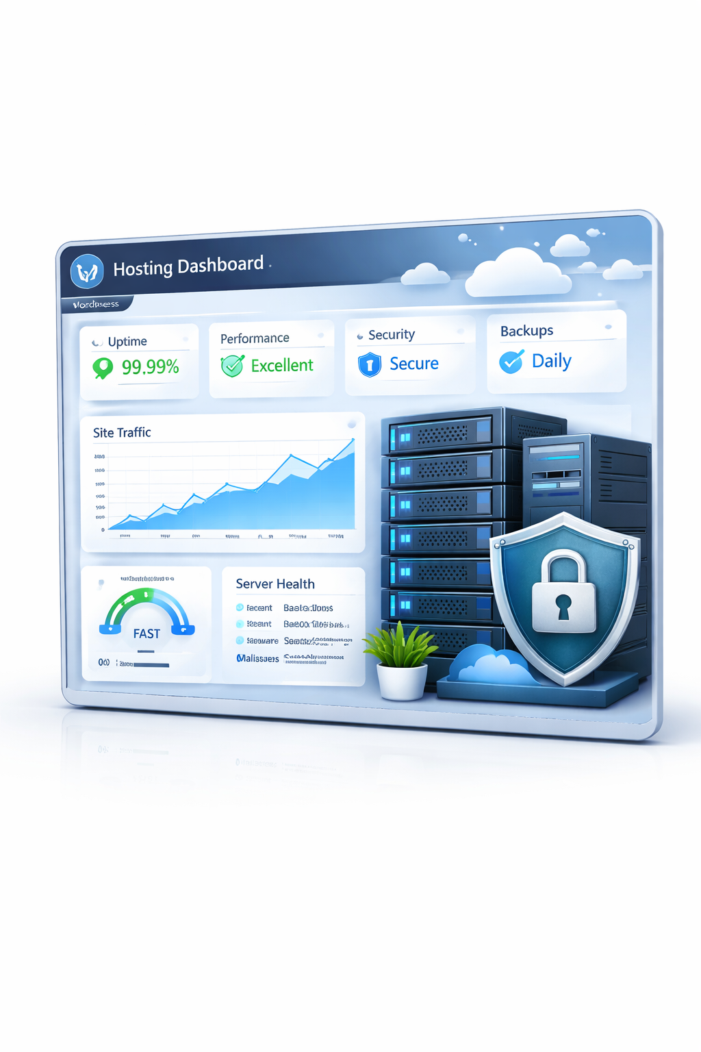 wordpress hosting performance dashboard for small business websites