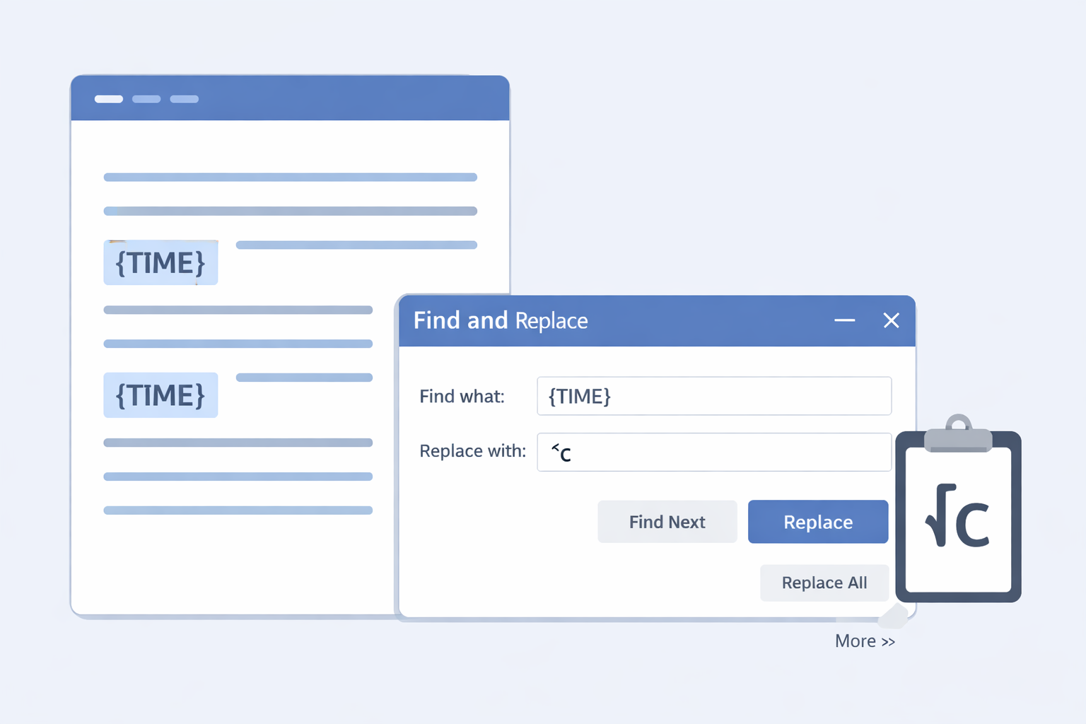 Find and replace text with field codes in Microsoft Word using clipboard code ^c